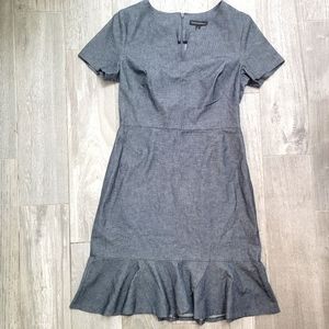 Banana Republic Gray Ruffle Hem Dress